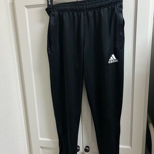 Adidas Black Tapered Sweatpants with Elastic Cuffs